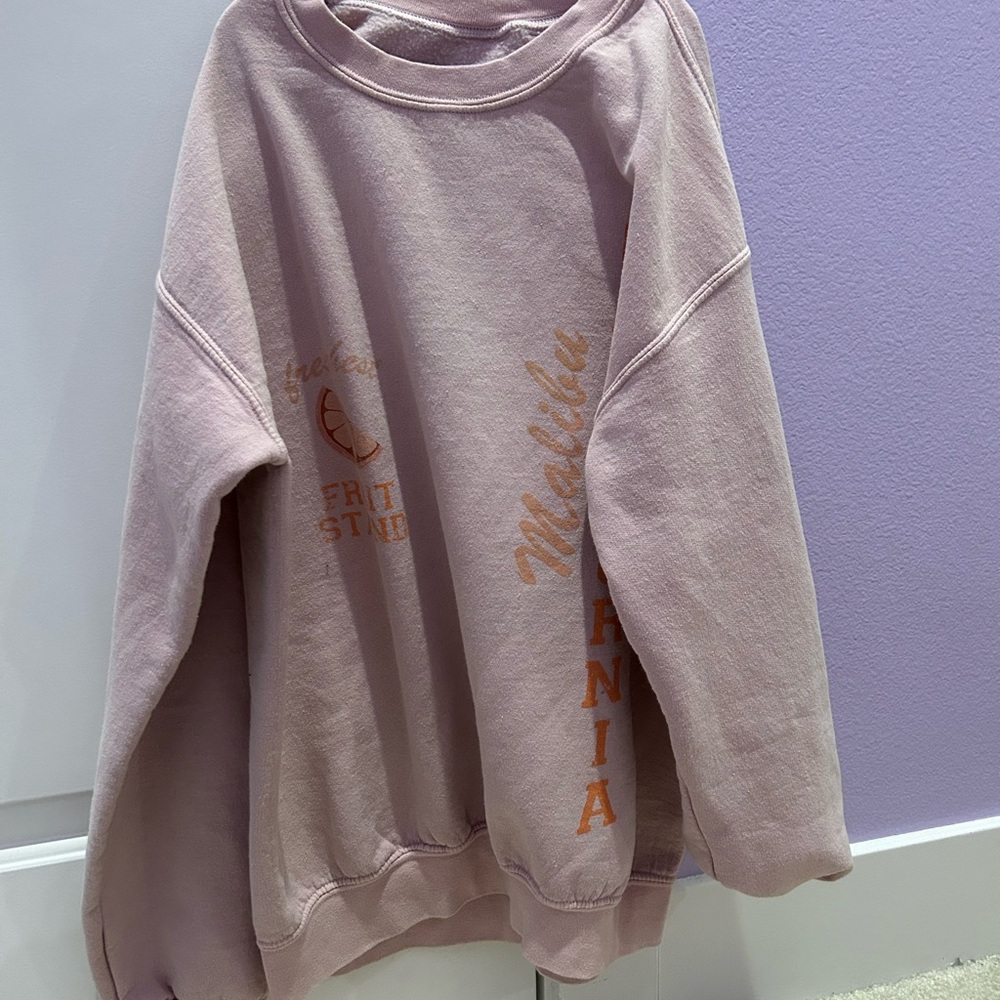 PacSun Pink and Orange Crew Neck Sweater